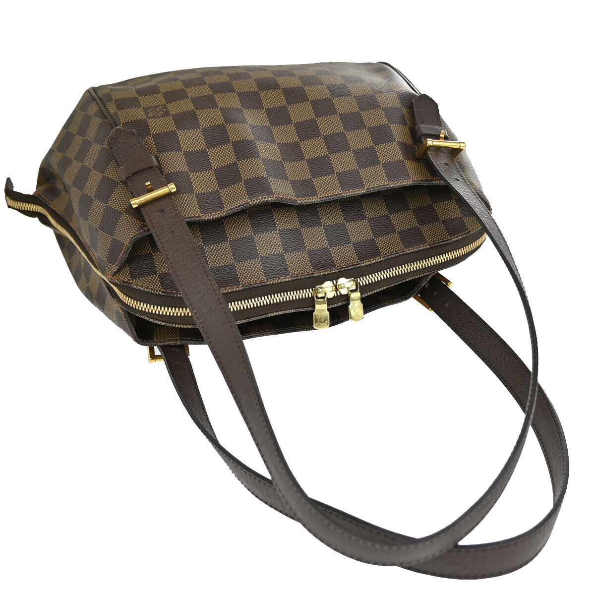 Louis Vuitton Belem MM Brown Canvas Shoulder Bag