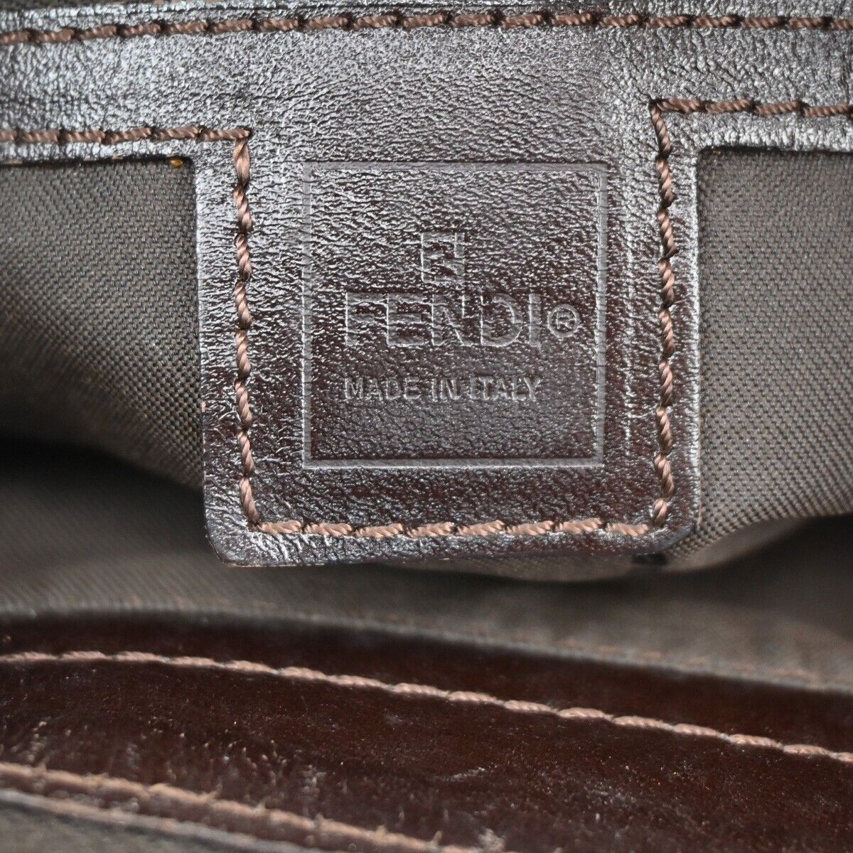 Fendi Zucca Brown Canvas Shoulder Bag