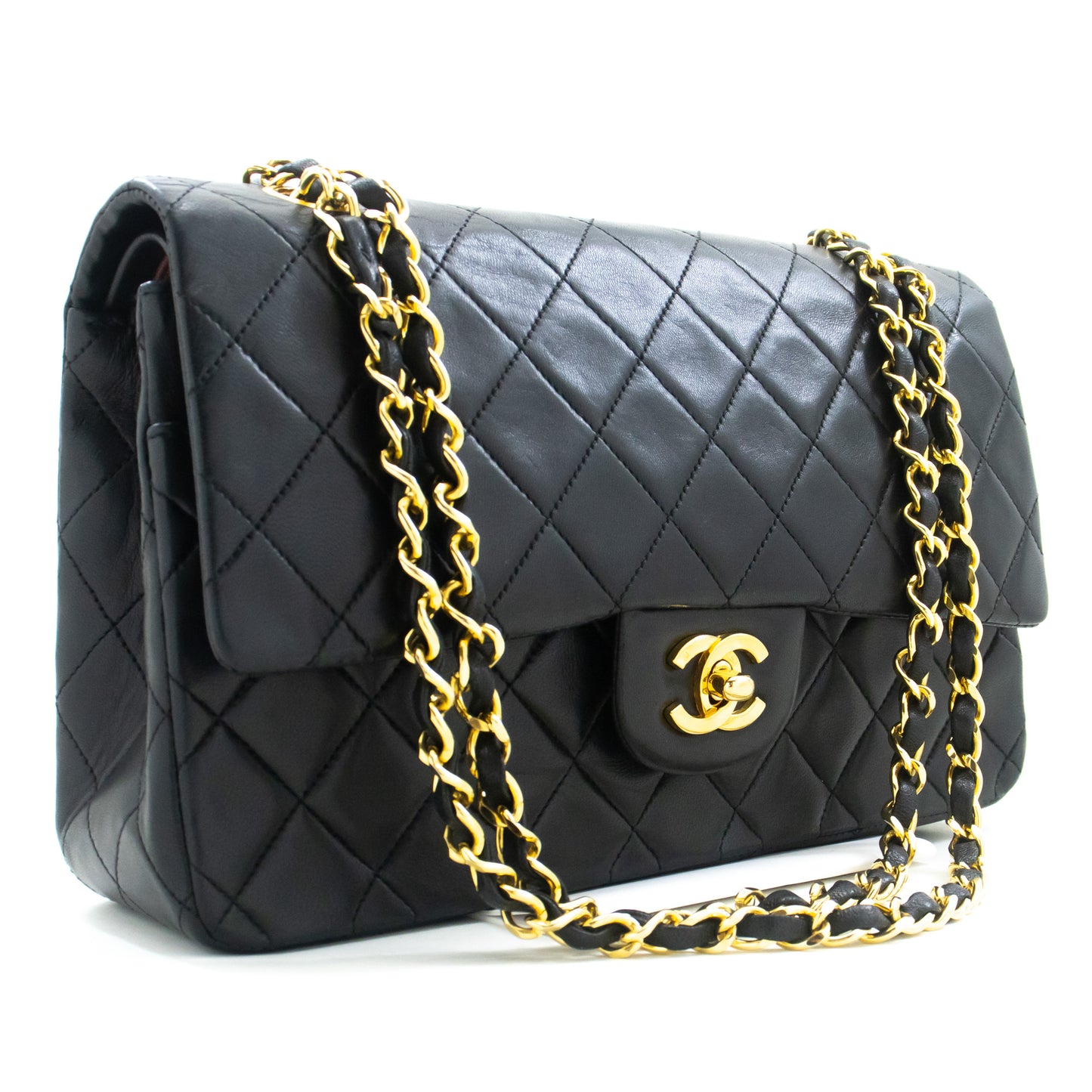 Chanel Double flap Black Leather Shoulder Bag