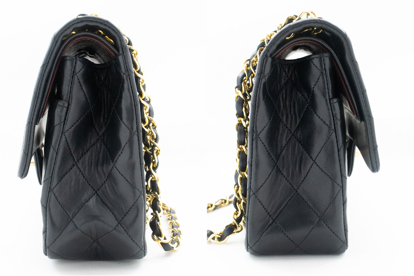 Chanel Double flap Black Leather Shoulder Bag