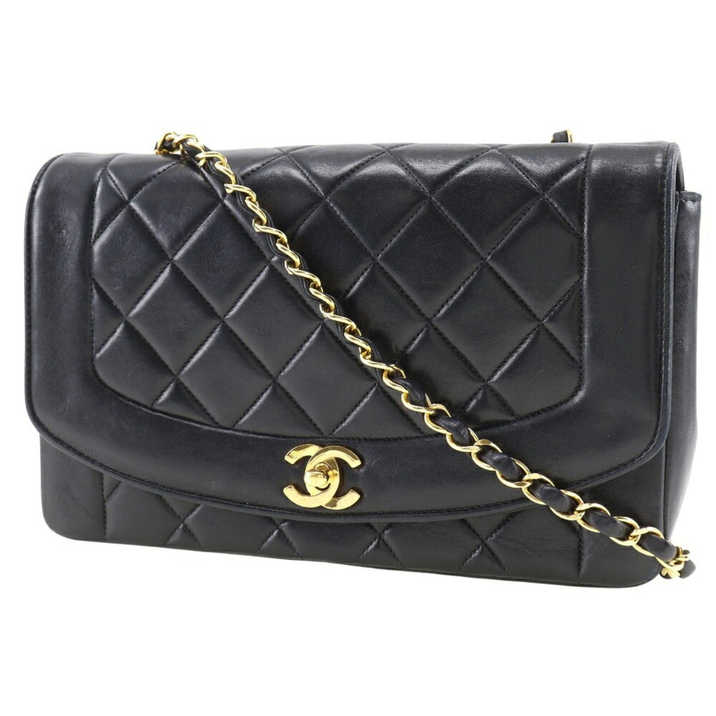 Chanel Diana Black Leather Shoulder Bag