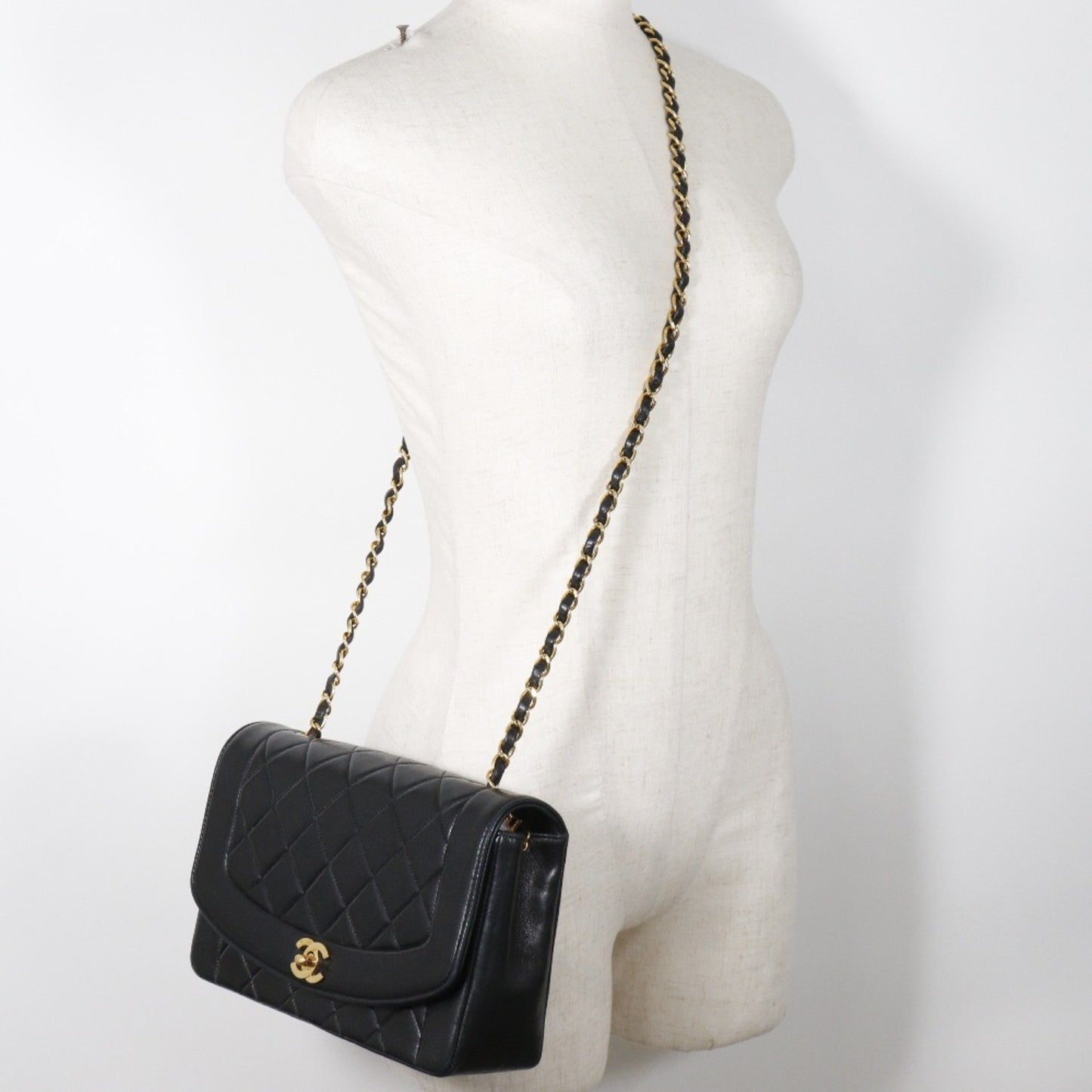 Chanel Diana Black Leather Shoulder Bag