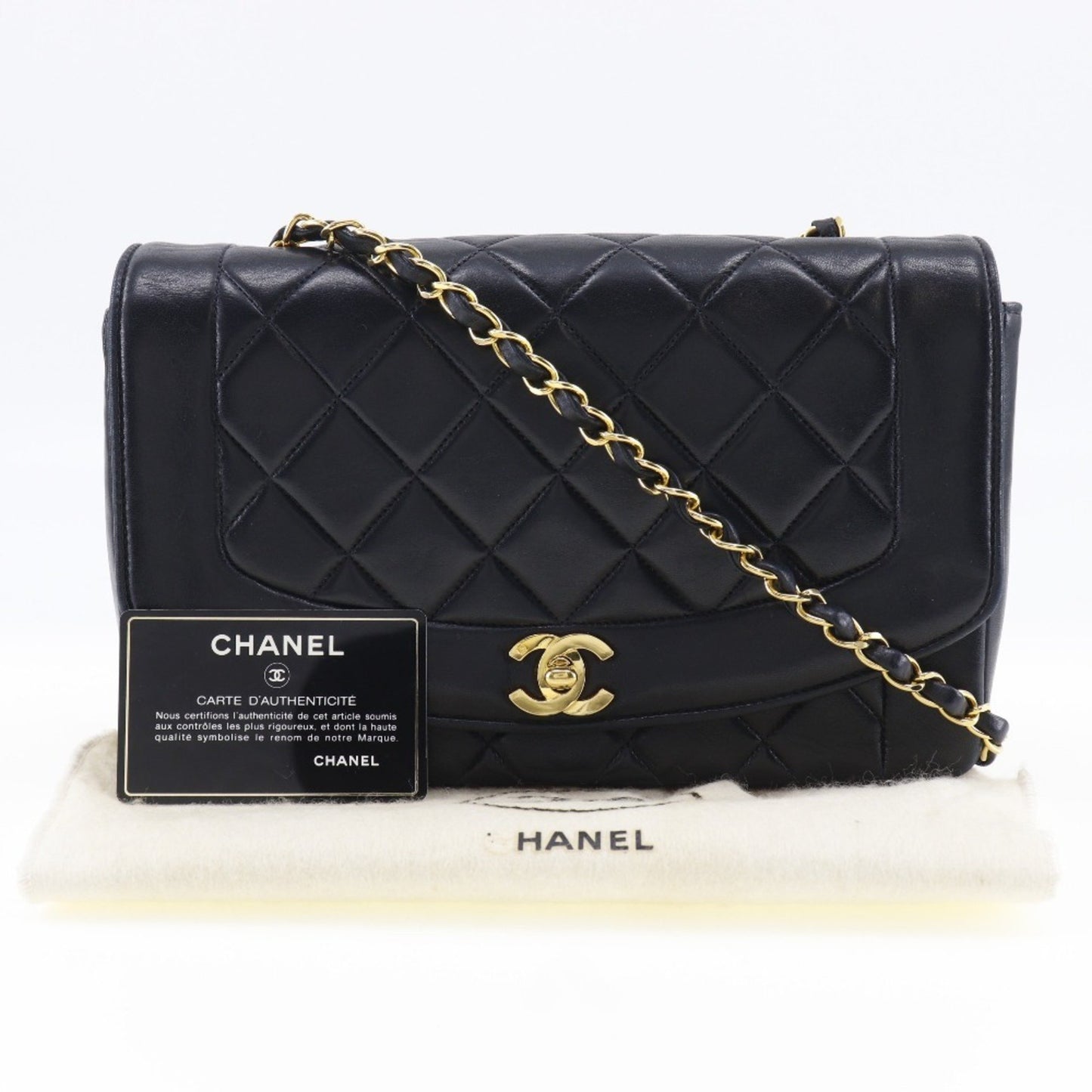 Chanel Diana Black Leather Shoulder Bag