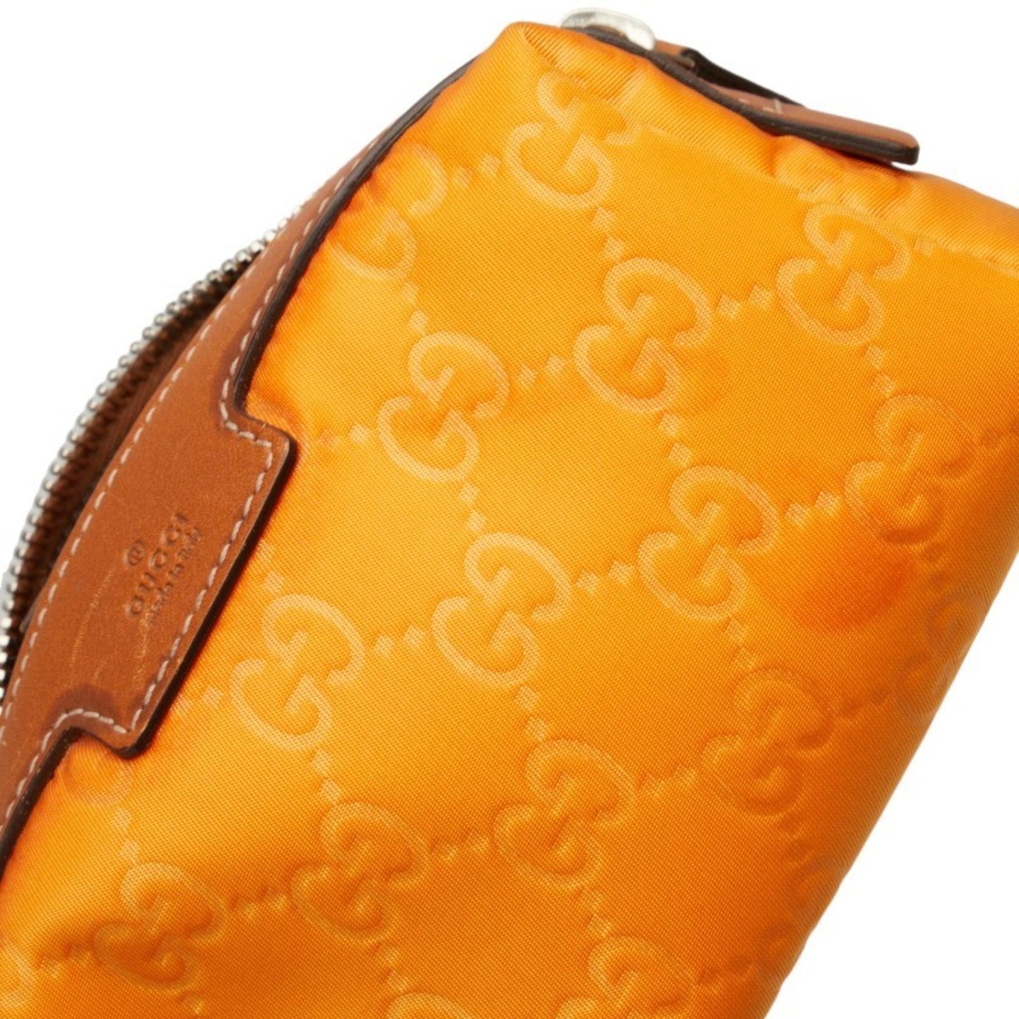 Gucci GG nylon Orange Leather Clutch Bag