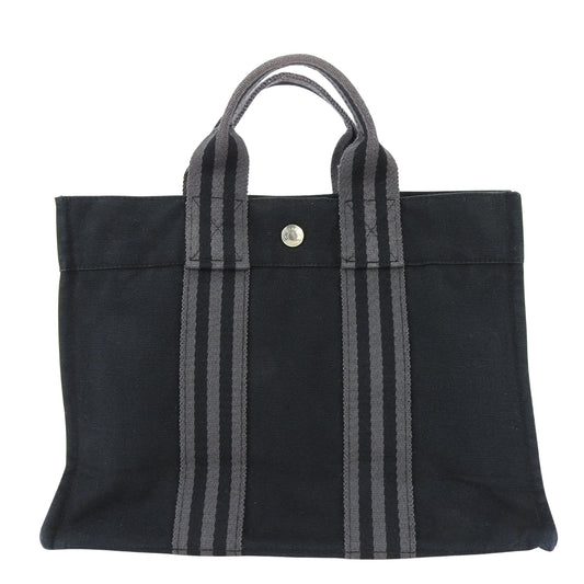 Hermès Fourre tout Black Canvas Tote Bag