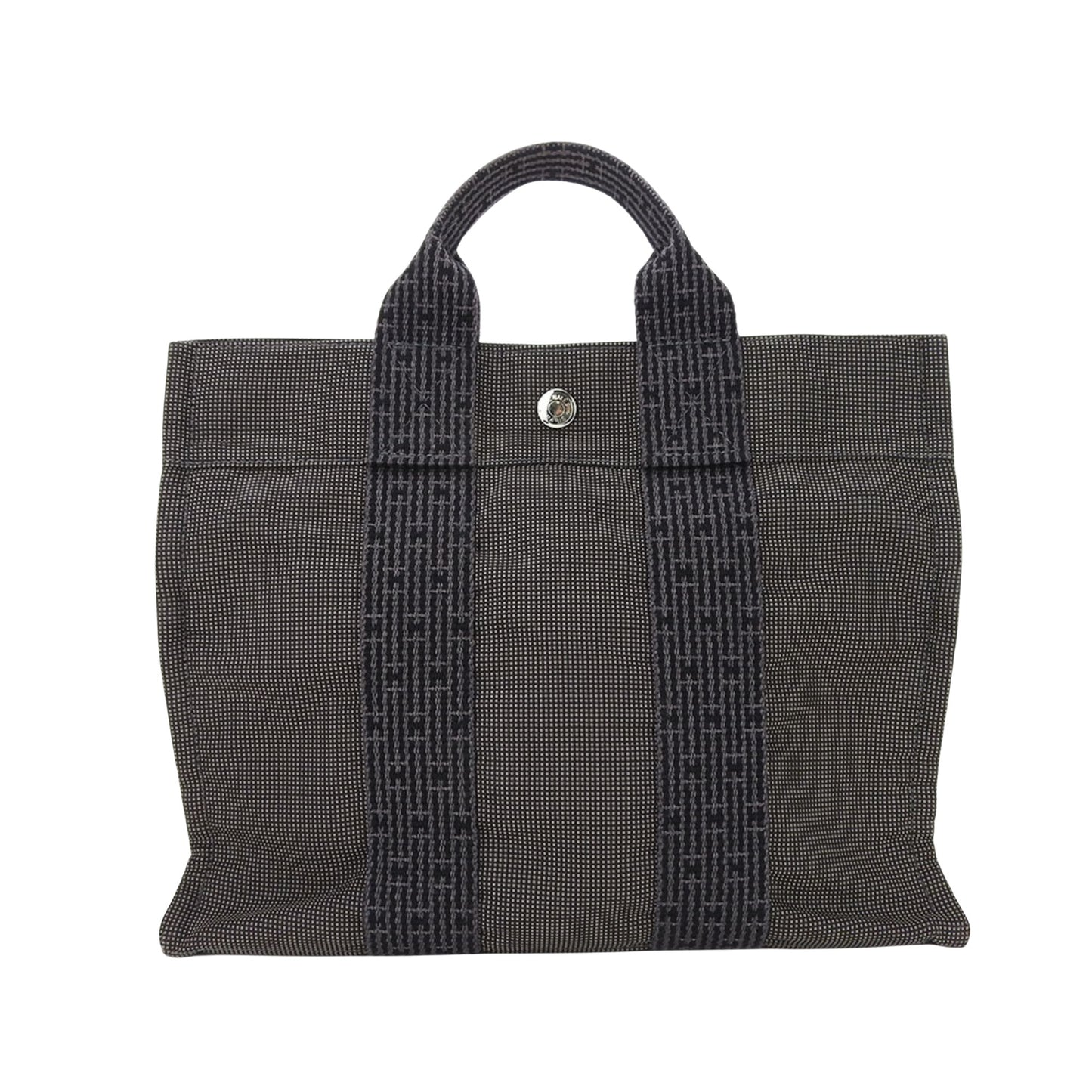 Hermès Herline Grey Canvas Tote Bag