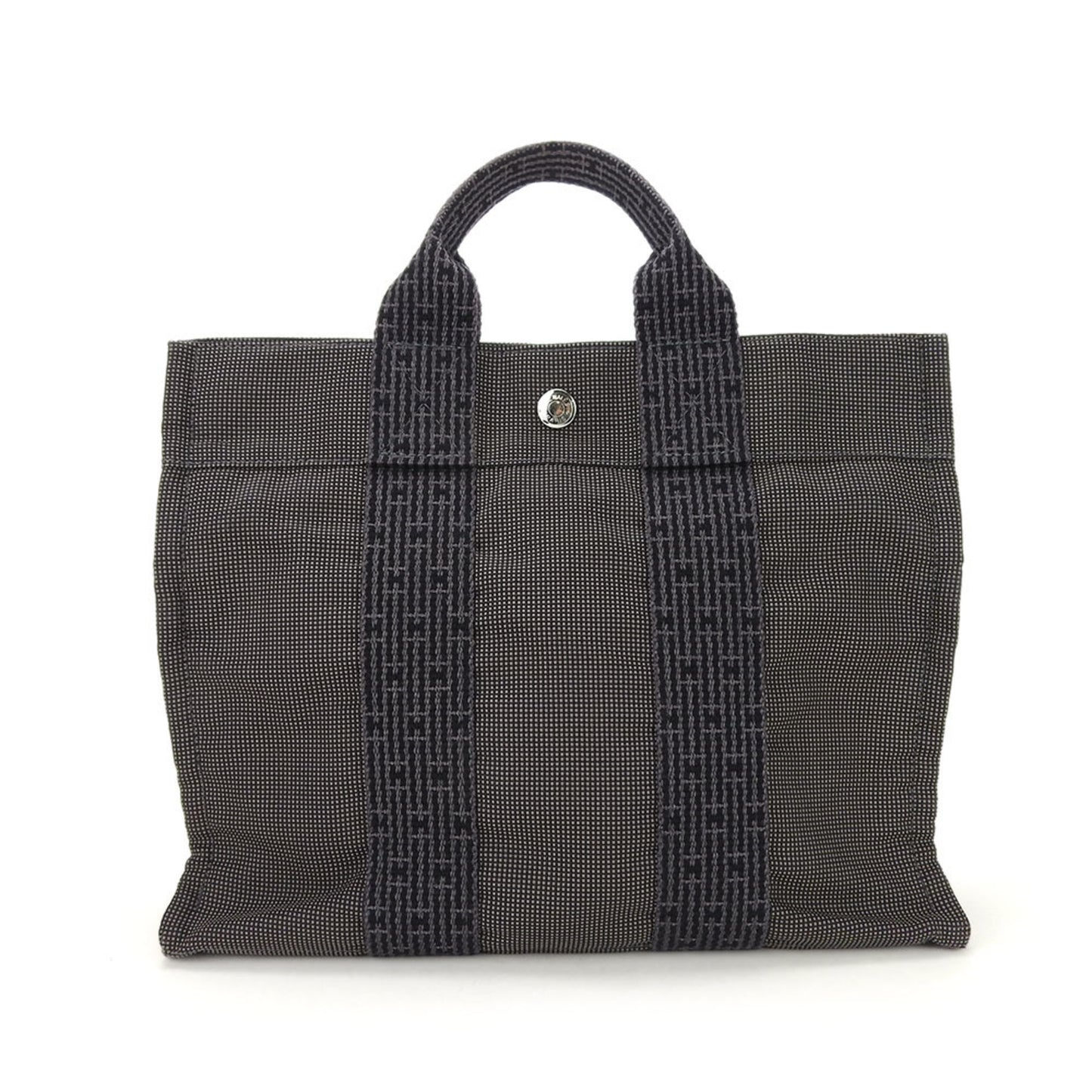 Hermès Herline Grey Canvas Tote Bag