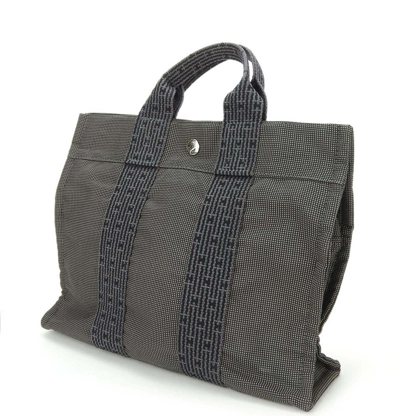 Hermès Herline Grey Canvas Tote Bag