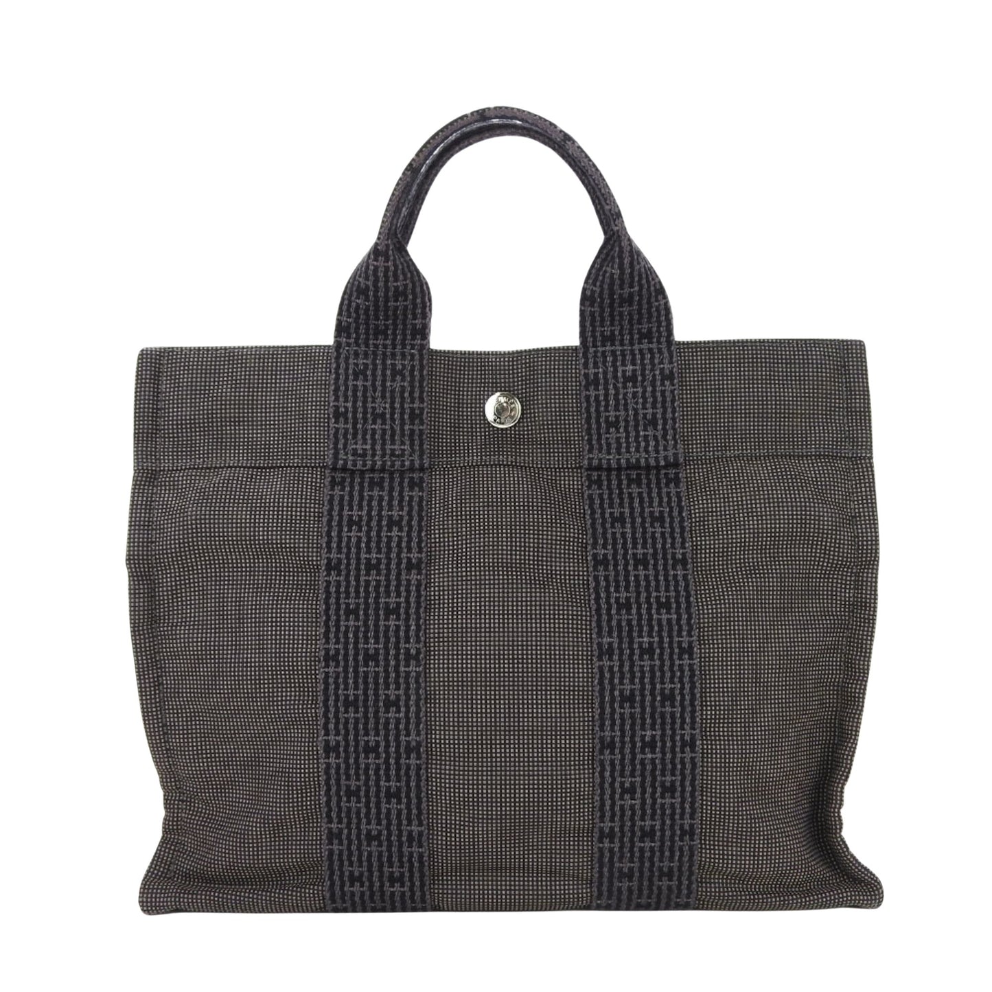 Hermès Herline Grey Canvas Tote Bag