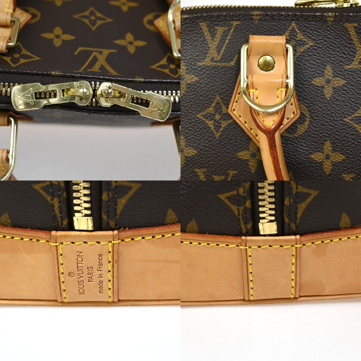 Louis Vuitton Alma Brown Canvas Hand Bag