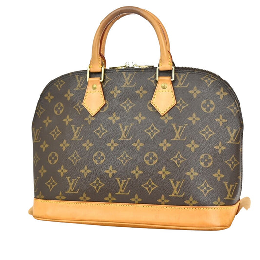 Louis Vuitton Alma Brown Canvas Hand Bag