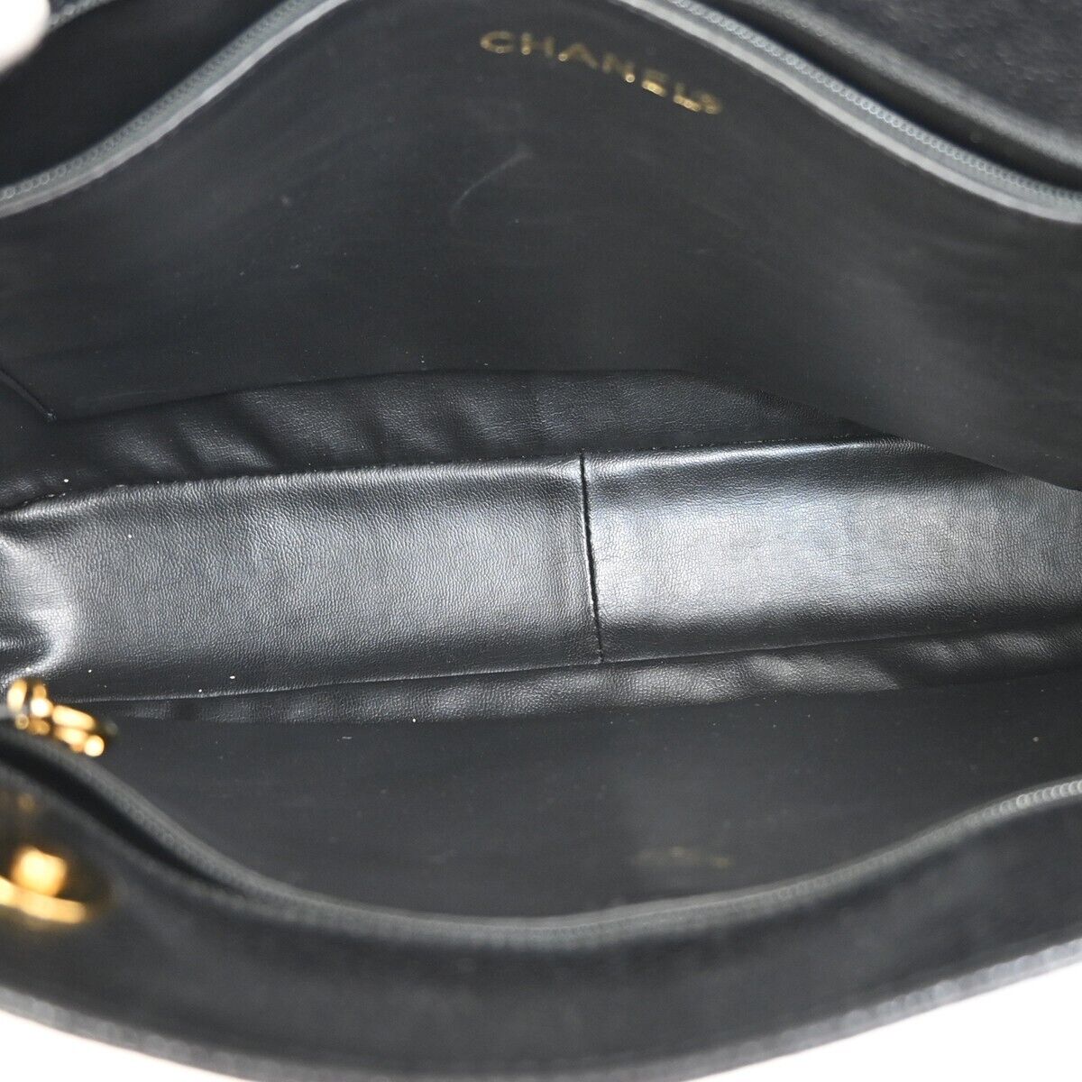 Chanel Logo CC Black Leather Shoulder Bag