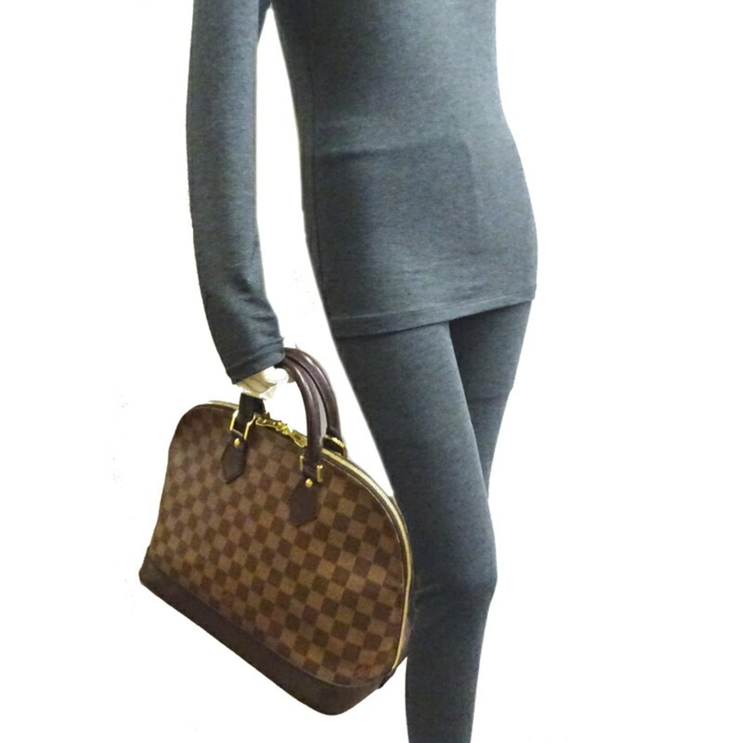 Louis Vuitton Alma Brown Canvas Hand Bag