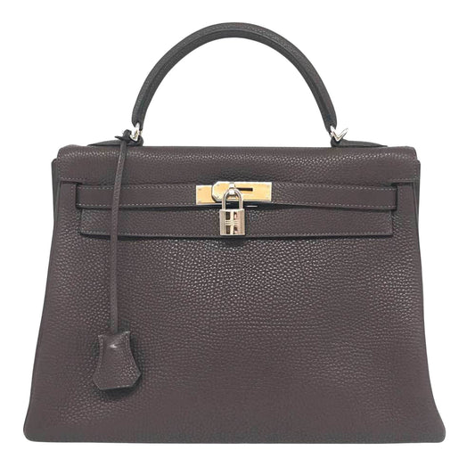 Hermès Kelly 32 Brown Leather Hand Bag