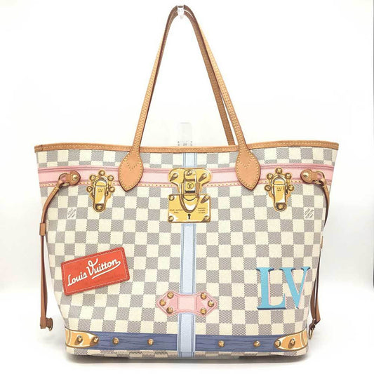 Louis Vuitton Neverfull MM White Canvas Tote Bag