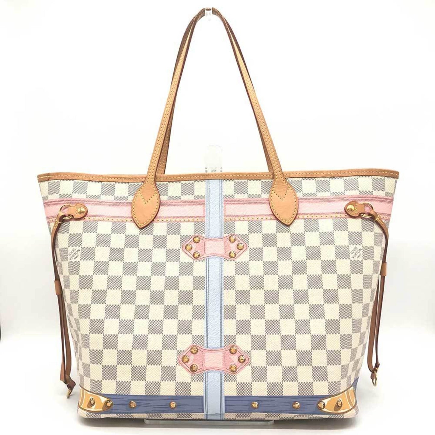 Louis Vuitton Neverfull MM White Canvas Tote Bag