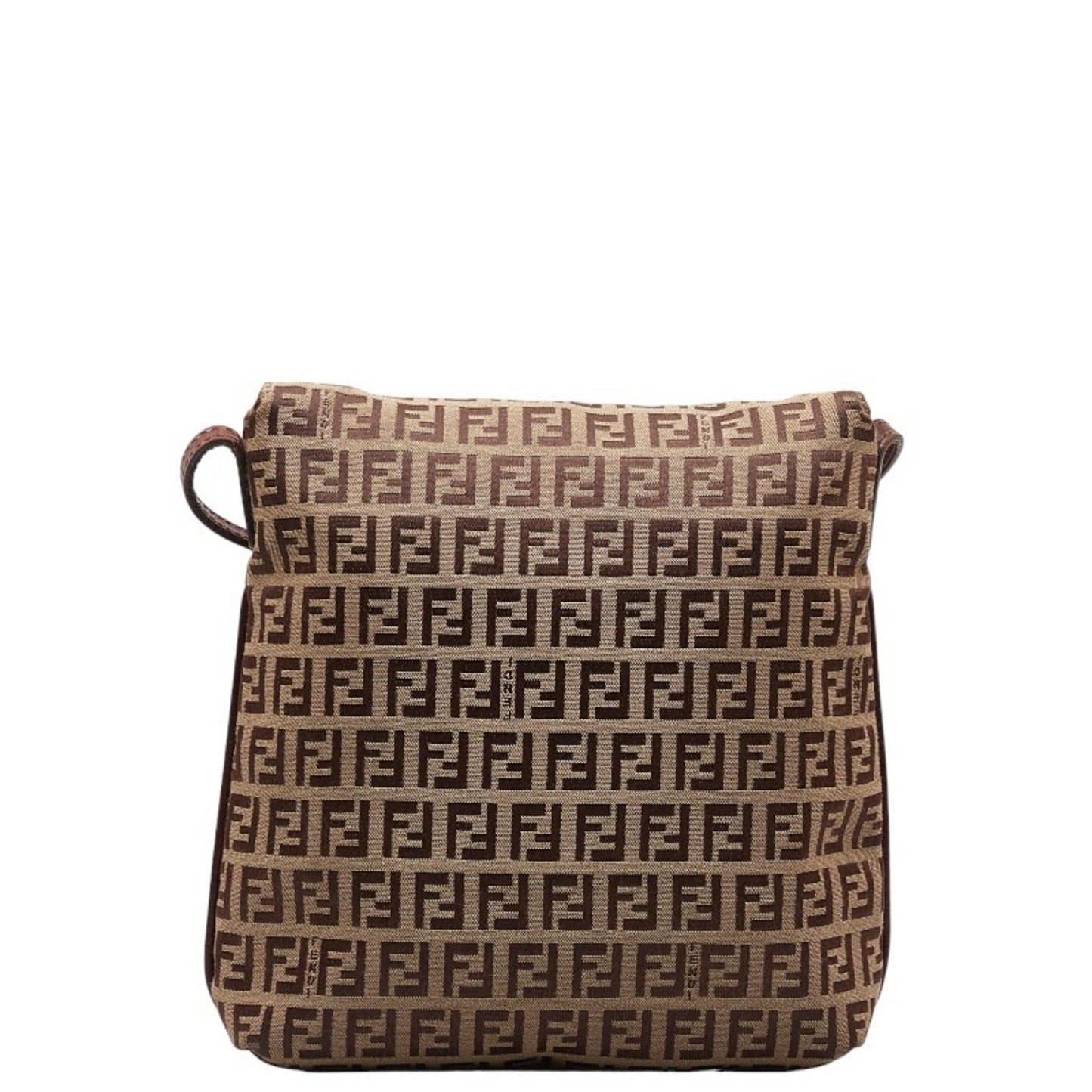 Fendi Zucchino Brown Canvas Shoulder Bag