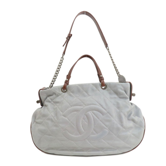 Chanel Matelassé Grey Leather Tote Bag