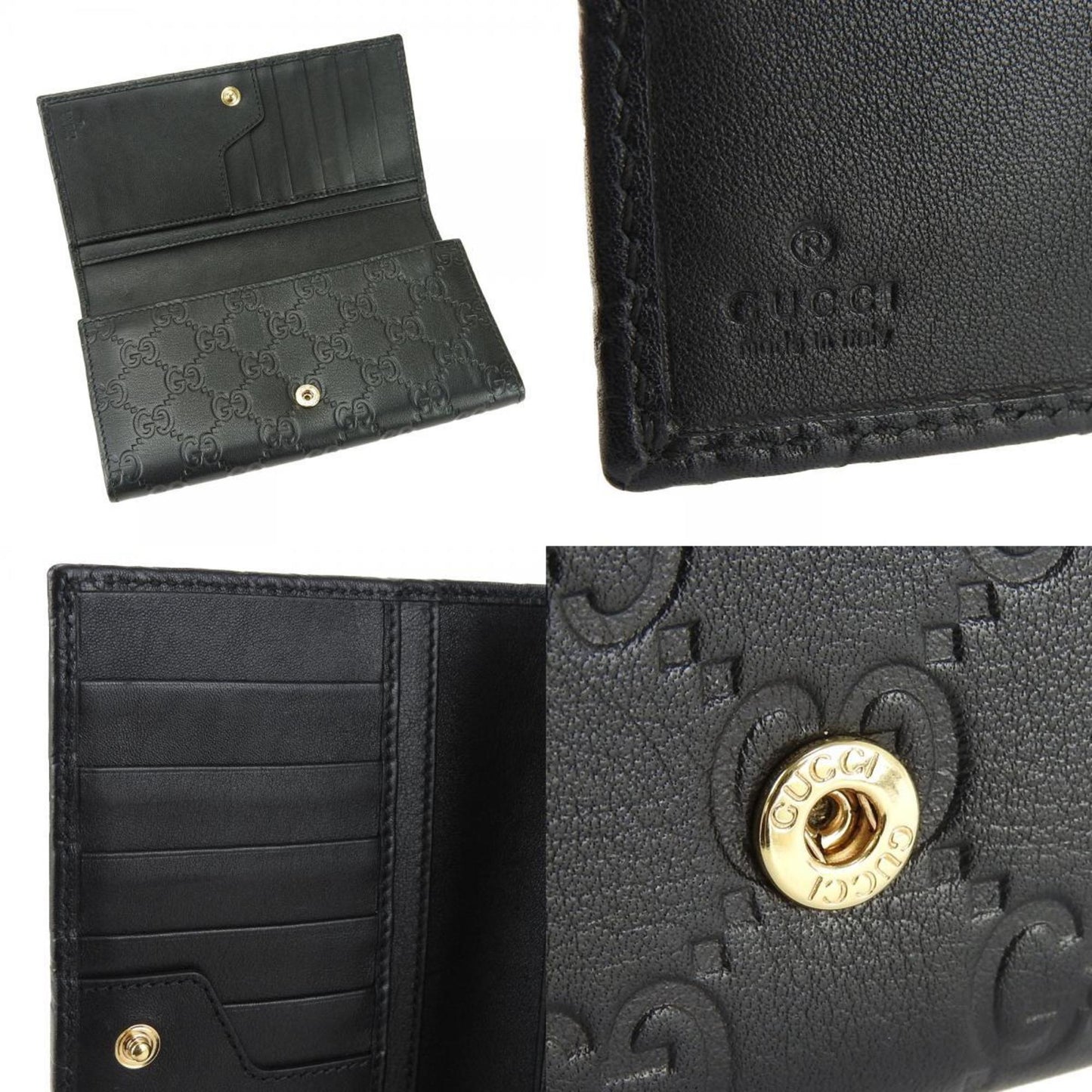 Gucci Guccissima Black Leather Wallet Accessories