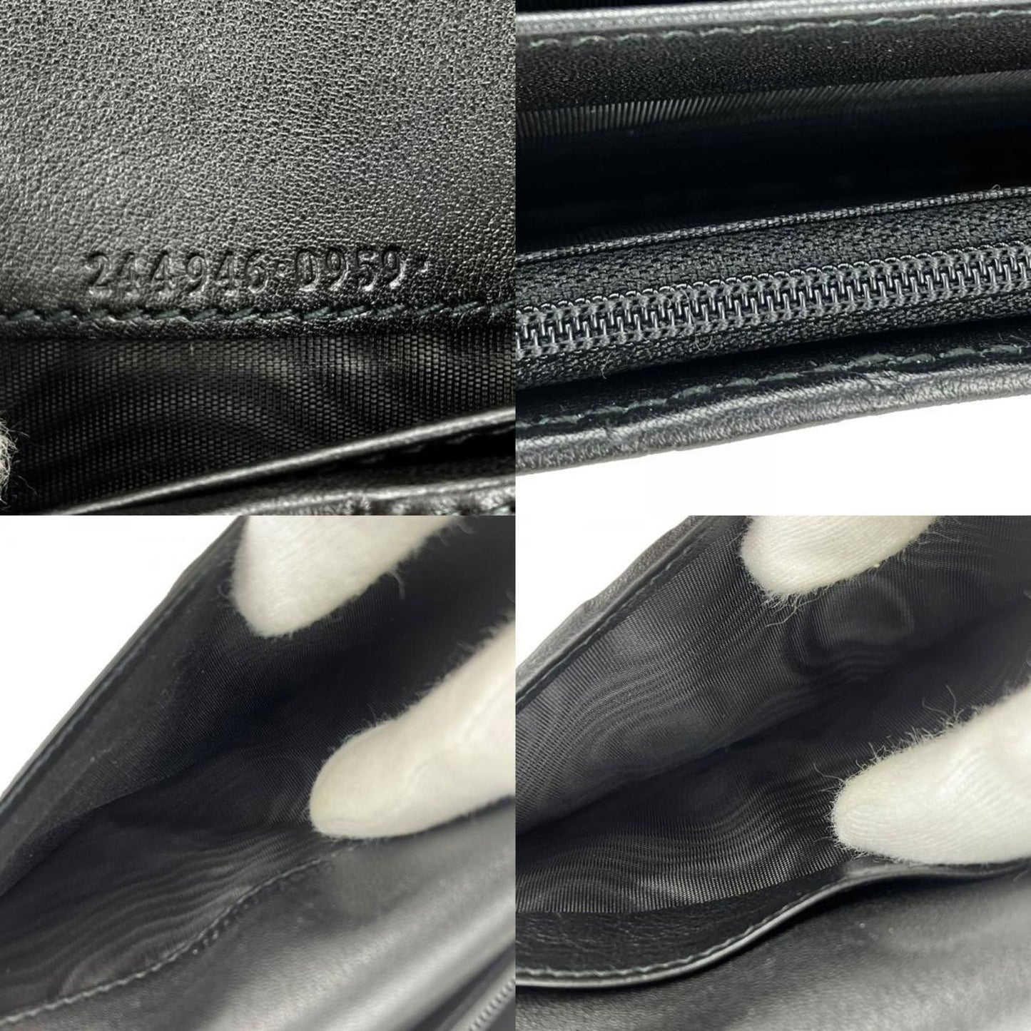 Gucci Guccissima Black Leather Wallet Accessories