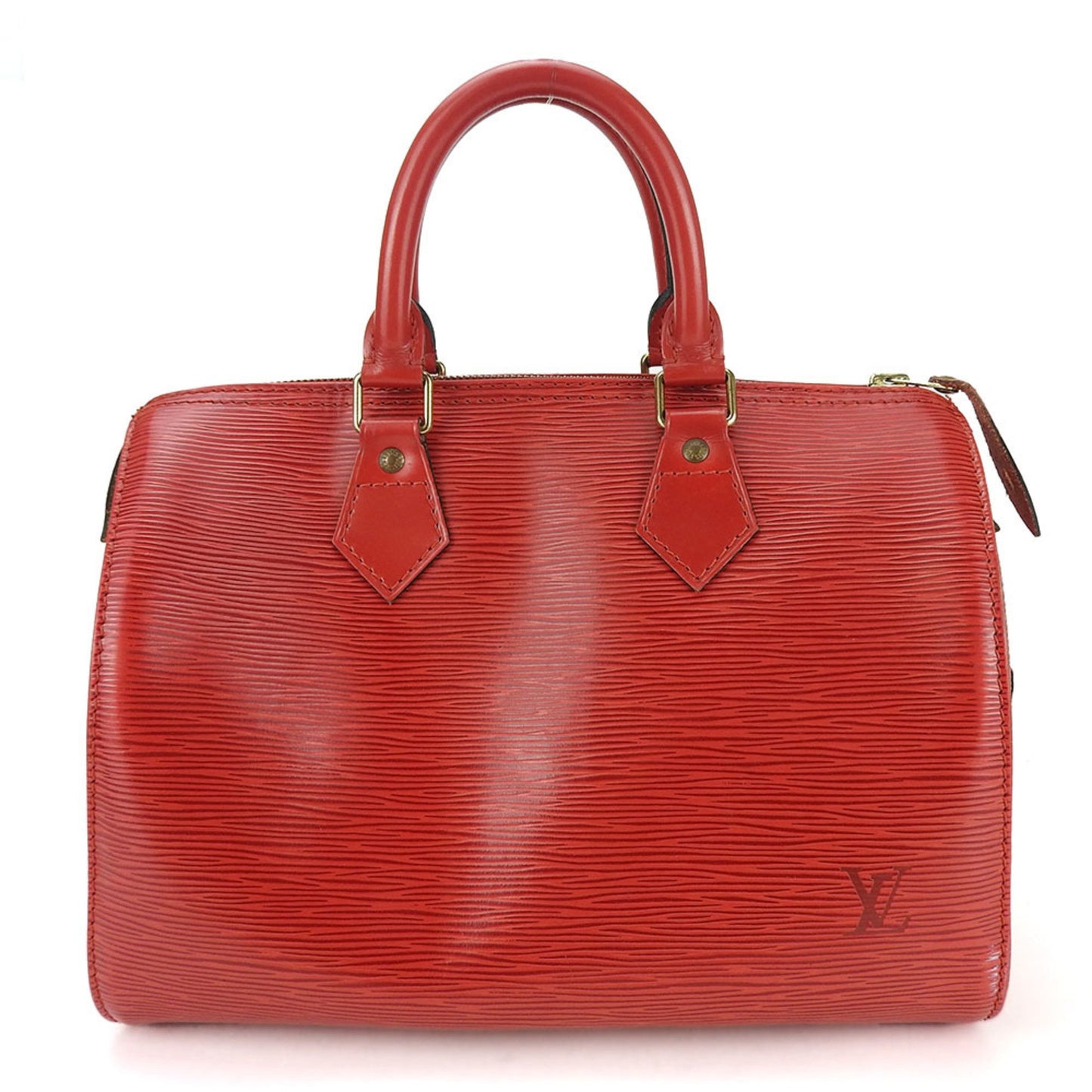 Louis Vuitton Speedy 30 Red Leather Hand Bag