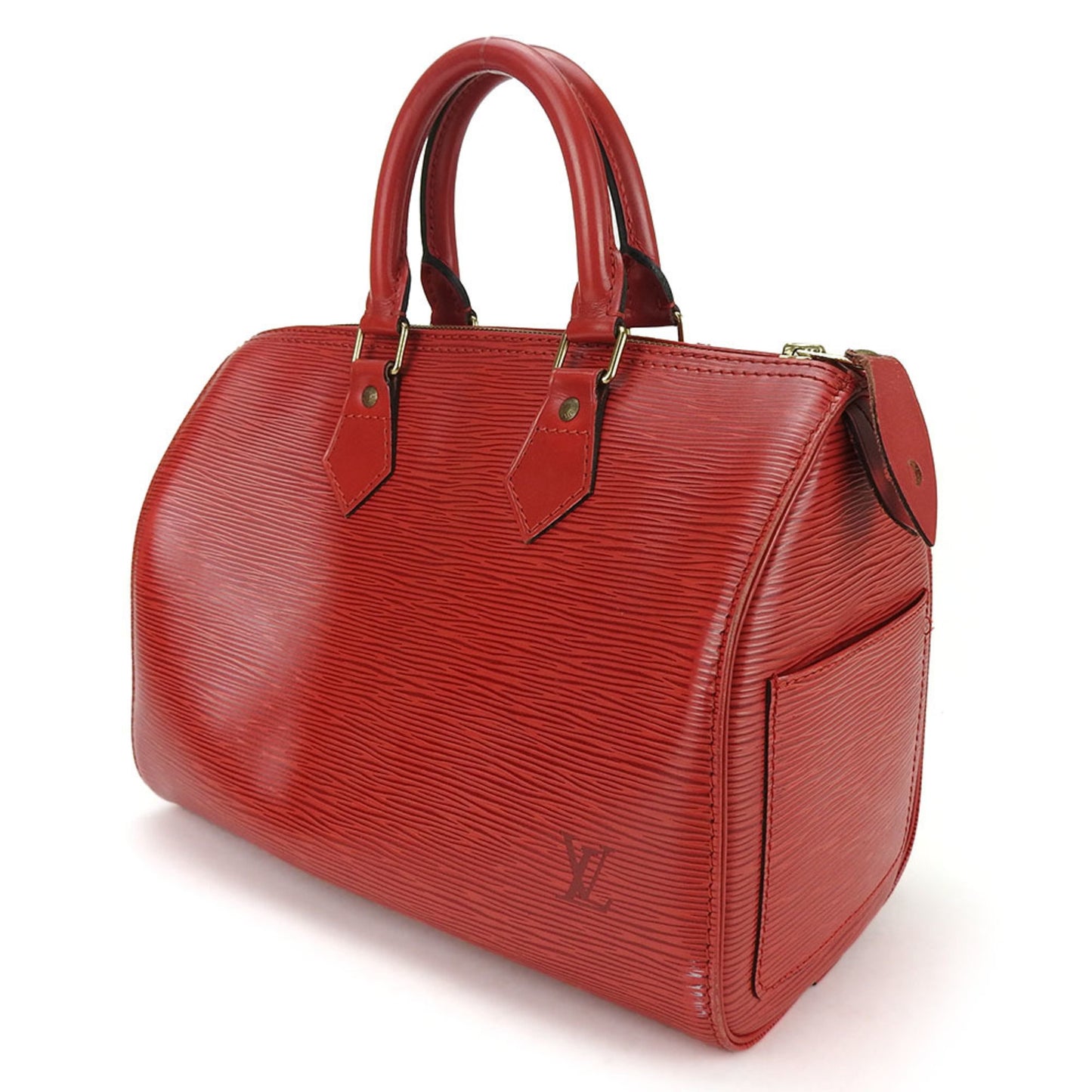 Louis Vuitton Speedy 30 Red Leather Hand Bag