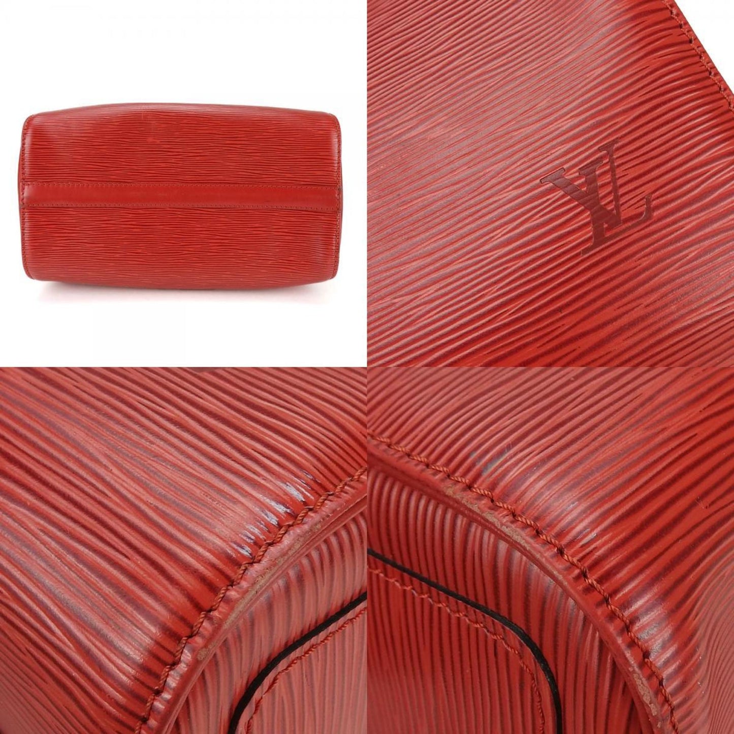 Louis Vuitton Speedy 30 Red Leather Hand Bag