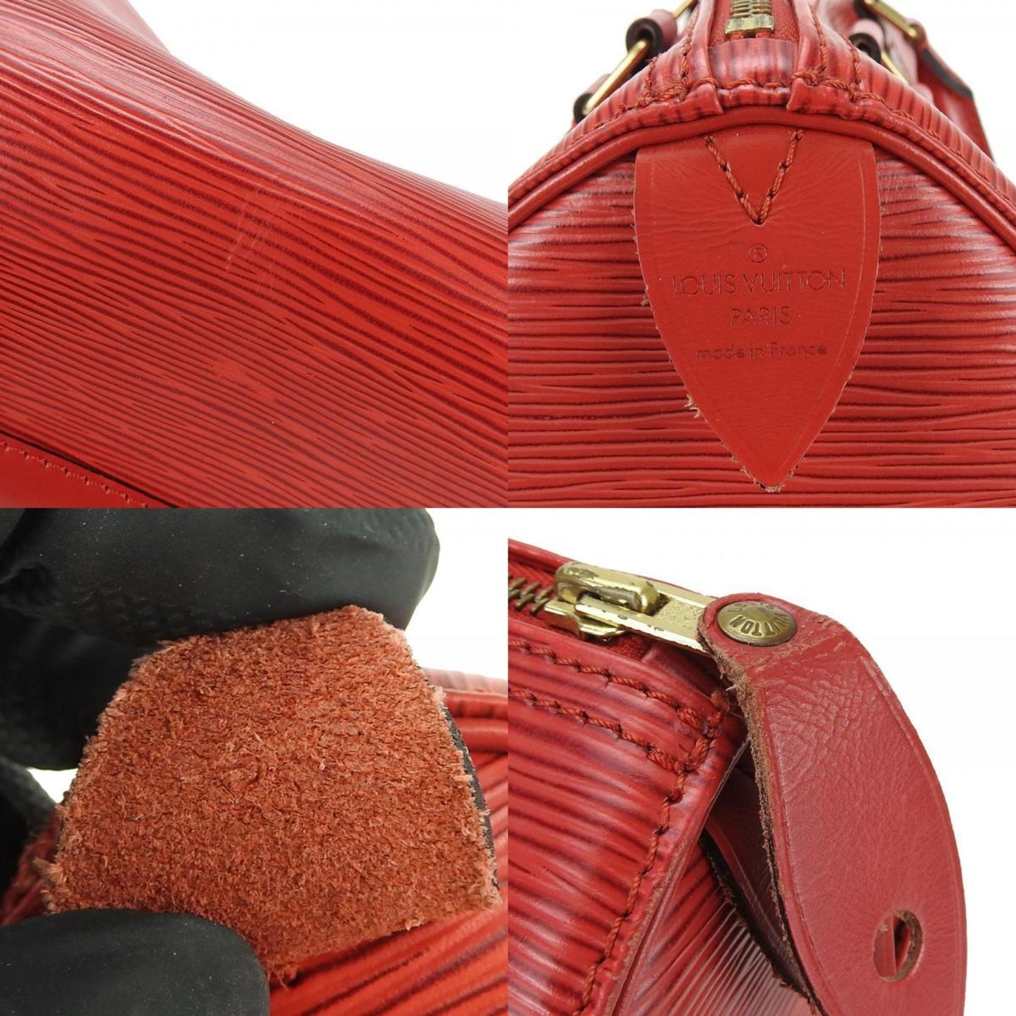 Louis Vuitton Speedy 30 Red Leather Hand Bag