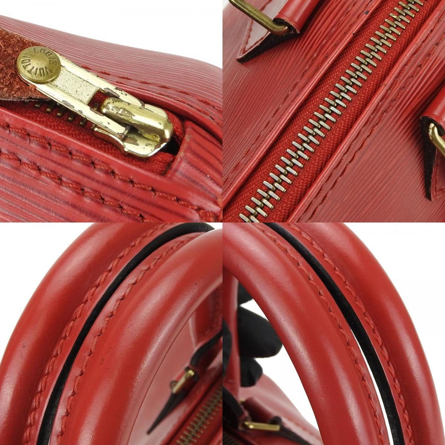 Louis Vuitton Speedy 30 Red Leather Hand Bag