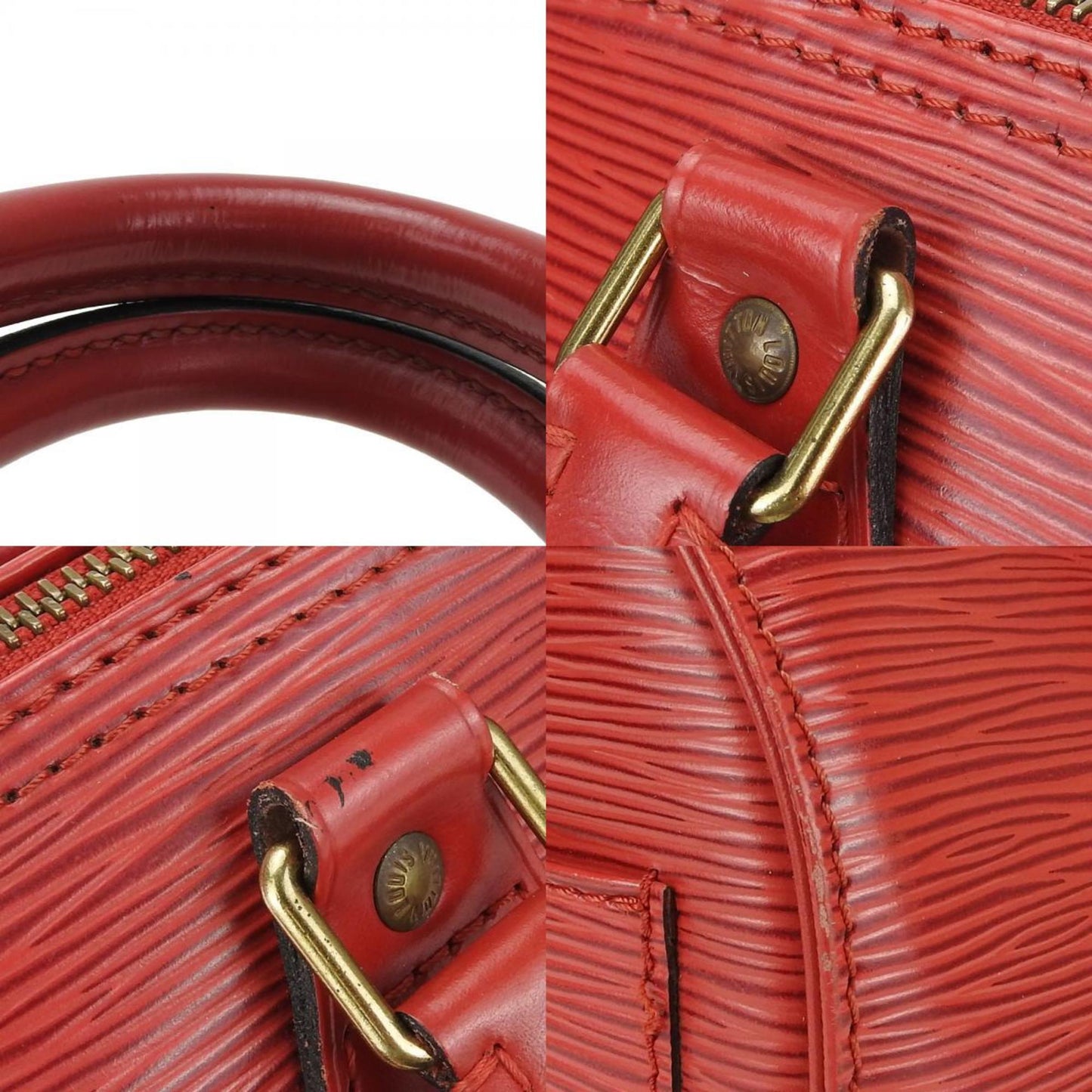 Louis Vuitton Speedy 30 Red Leather Hand Bag