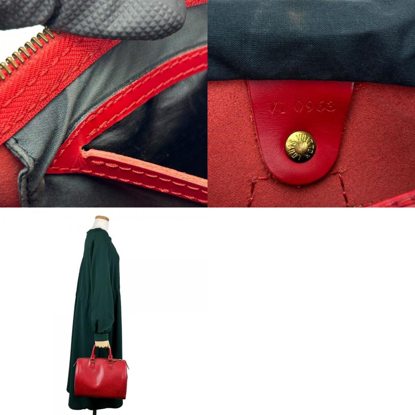 Louis Vuitton Speedy 30 Red Leather Hand Bag