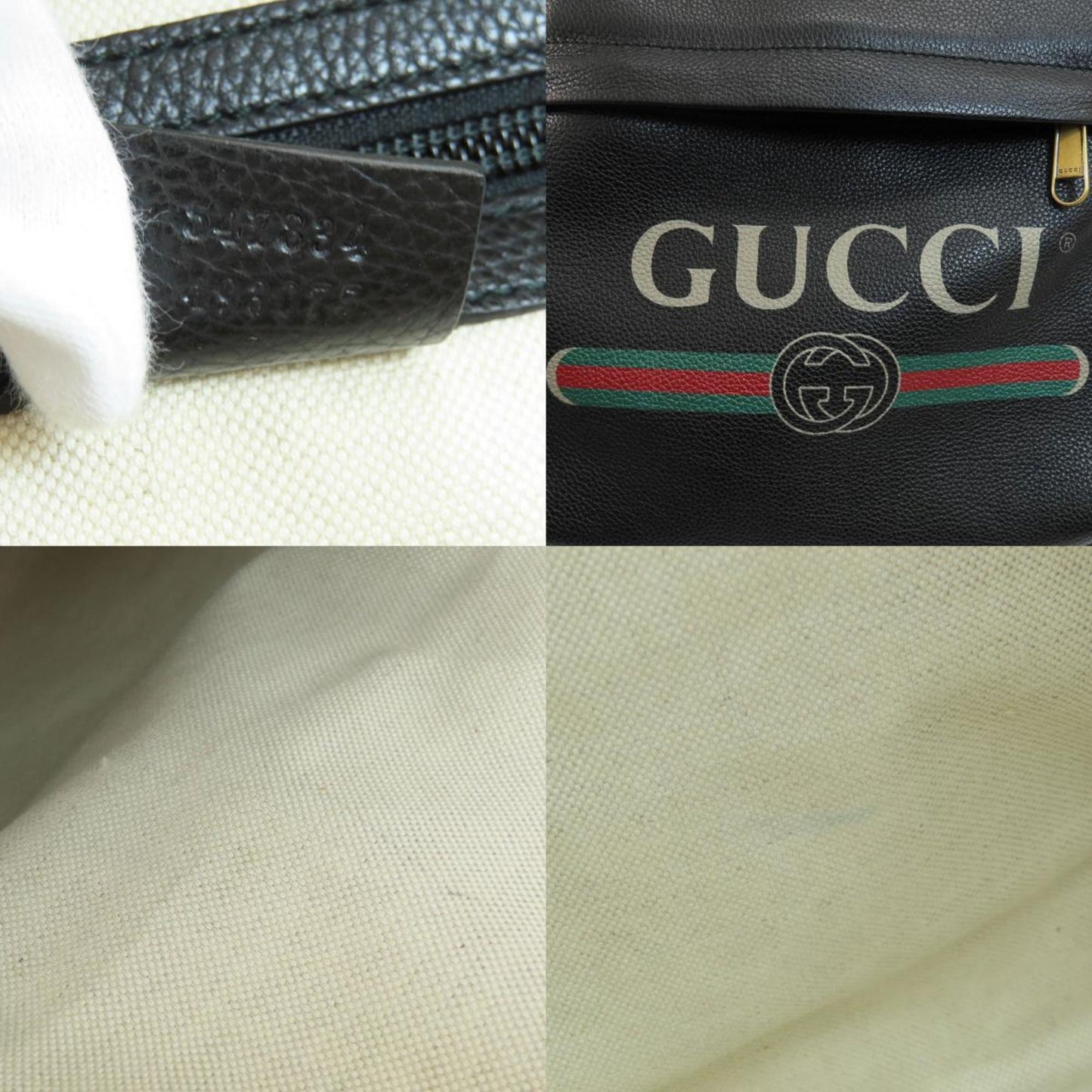 Gucci Ophidia Black Leather Backpack Bag