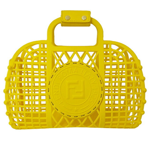 Fendi Panier moyen Yellow Plastic Hand Bag