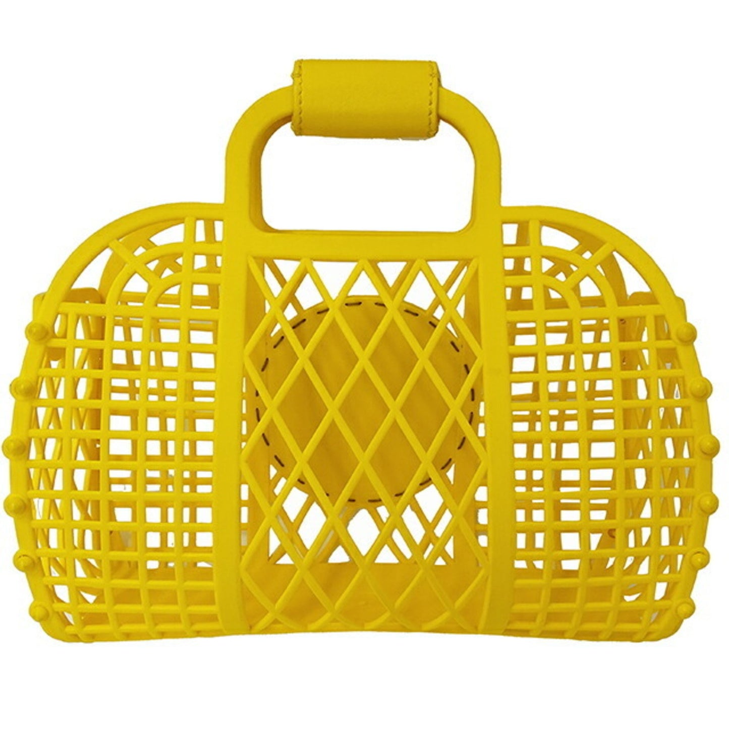 Fendi Panier moyen Yellow Plastic Hand Bag