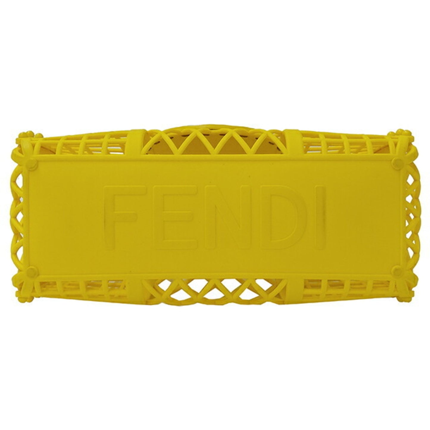 Fendi Panier moyen Yellow Plastic Hand Bag