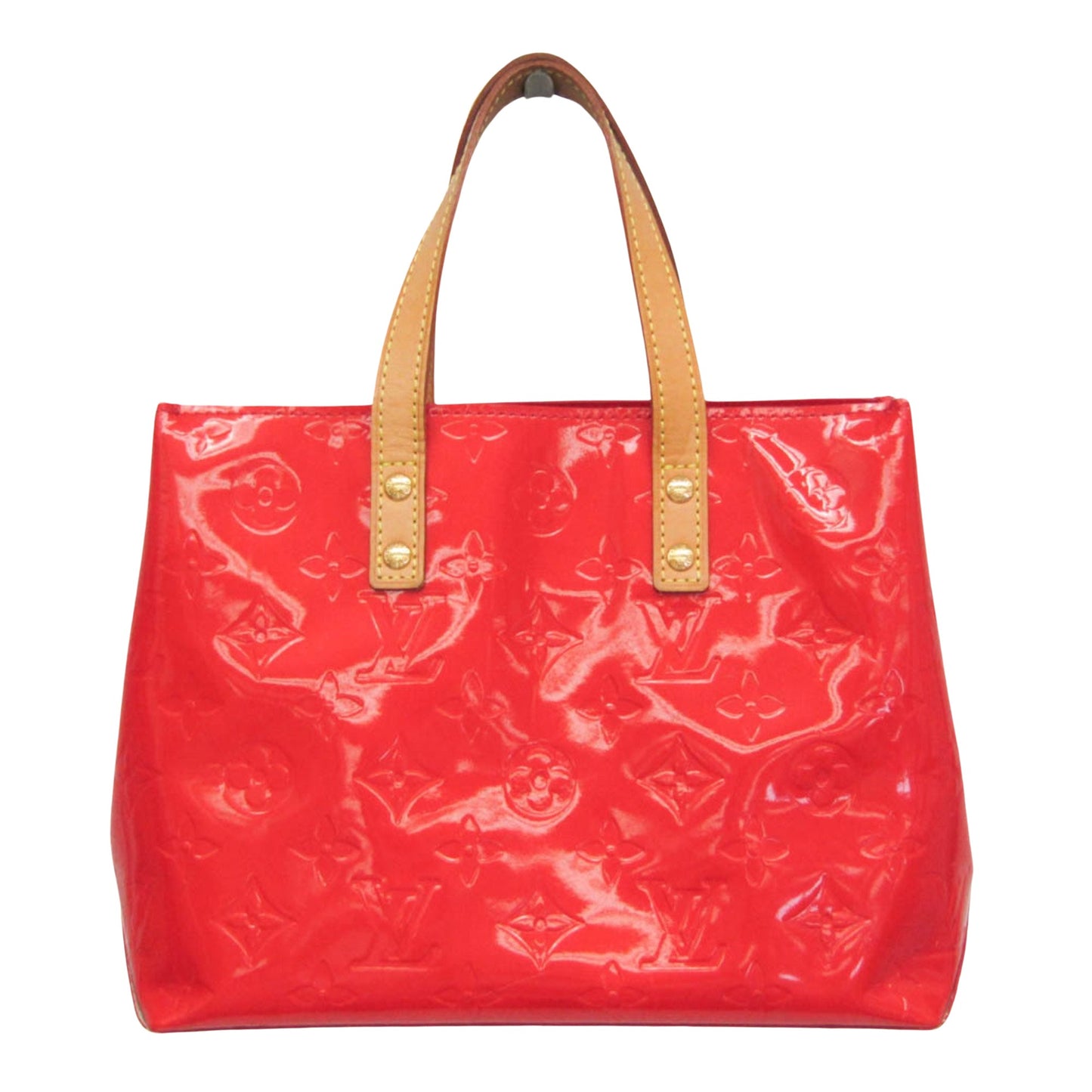 Louis Vuitton Reade Red Patent Leather Hand Bag