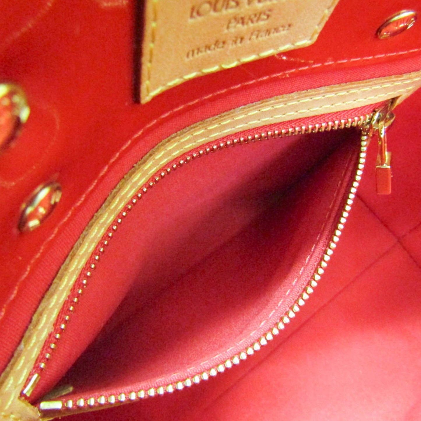 Louis Vuitton Reade Red Patent Leather Hand Bag