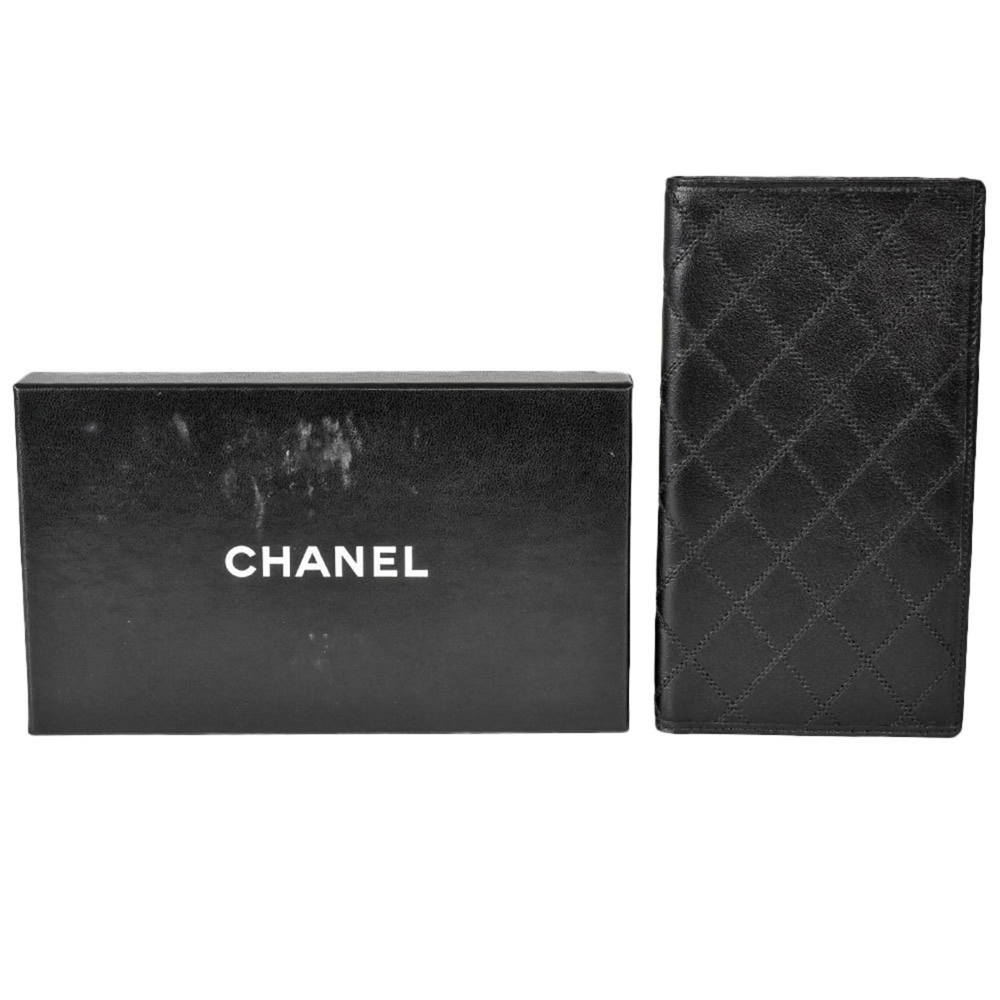 Chanel Matelassé Black Leather Wallet Accessories