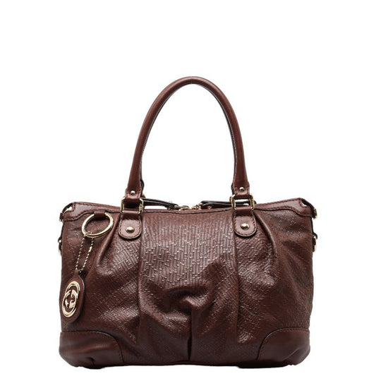 Gucci Sukey Brown Leather Hand Bag