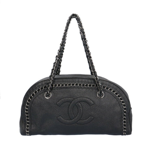 Chanel Bowling Black Leather Hand Bag