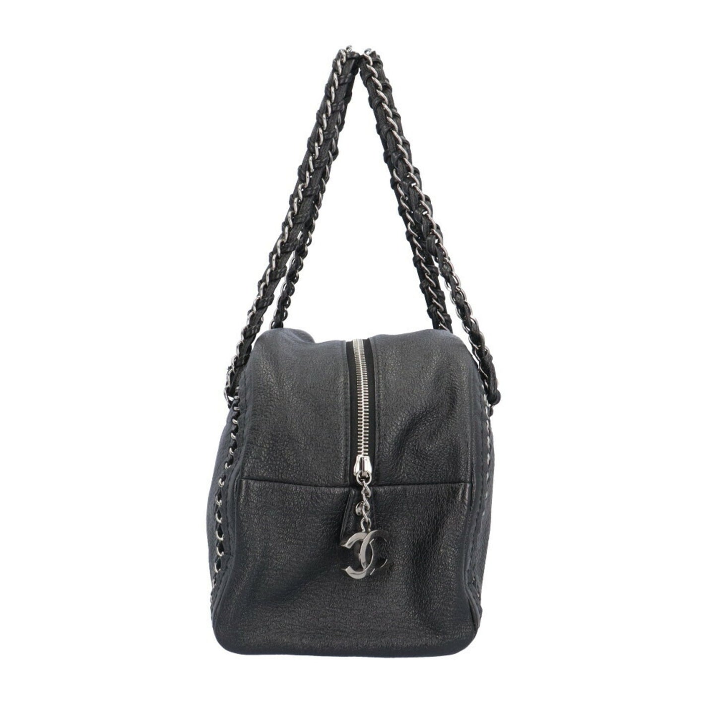 Chanel Bowling Black Leather Hand Bag