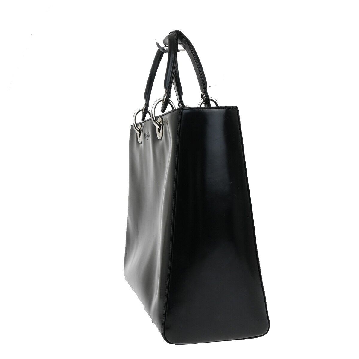 Dior Lady Dior Black Patent Leather Tote Bag