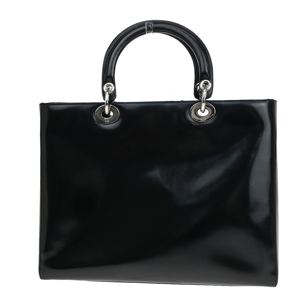 Dior Lady Dior Black Patent Leather Tote Bag