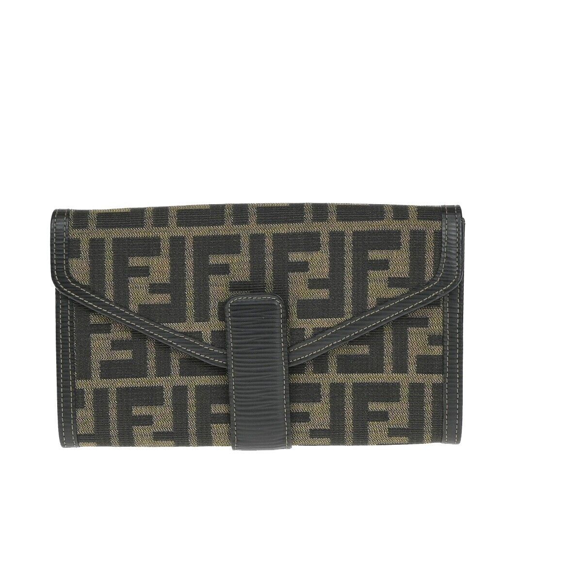 Fendi Zucca Brown Canvas Wallet Accessories