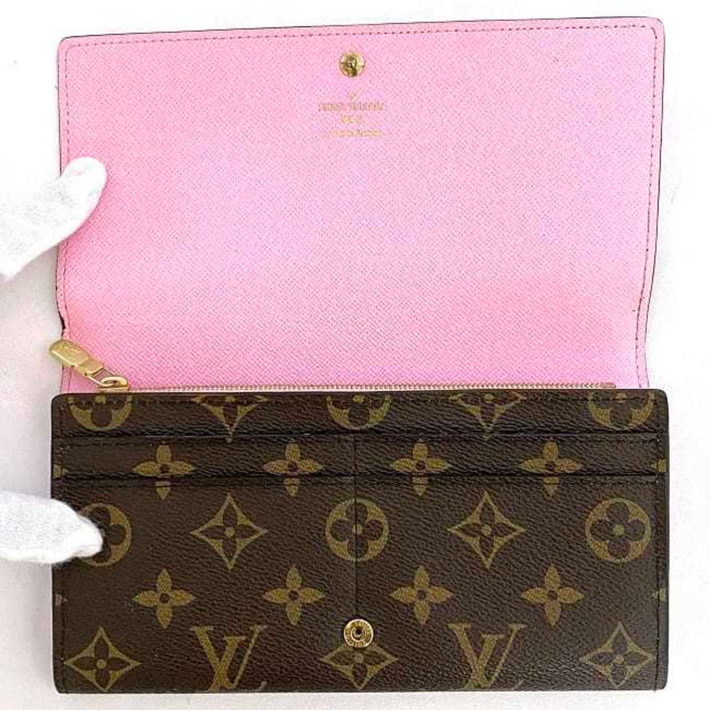 Louis Vuitton Sarah Brown Canvas Wallet Accessories