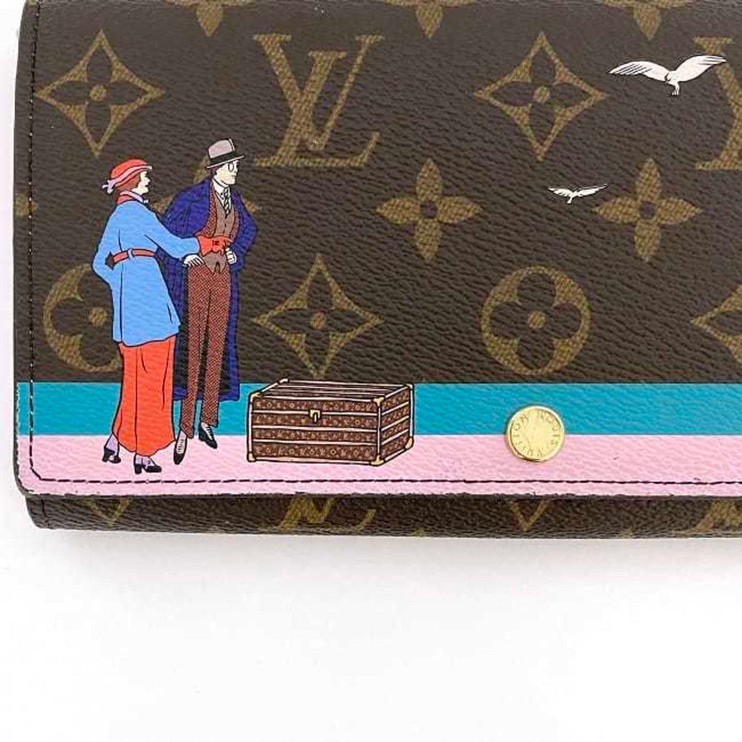 Louis Vuitton Sarah Brown Canvas Wallet Accessories