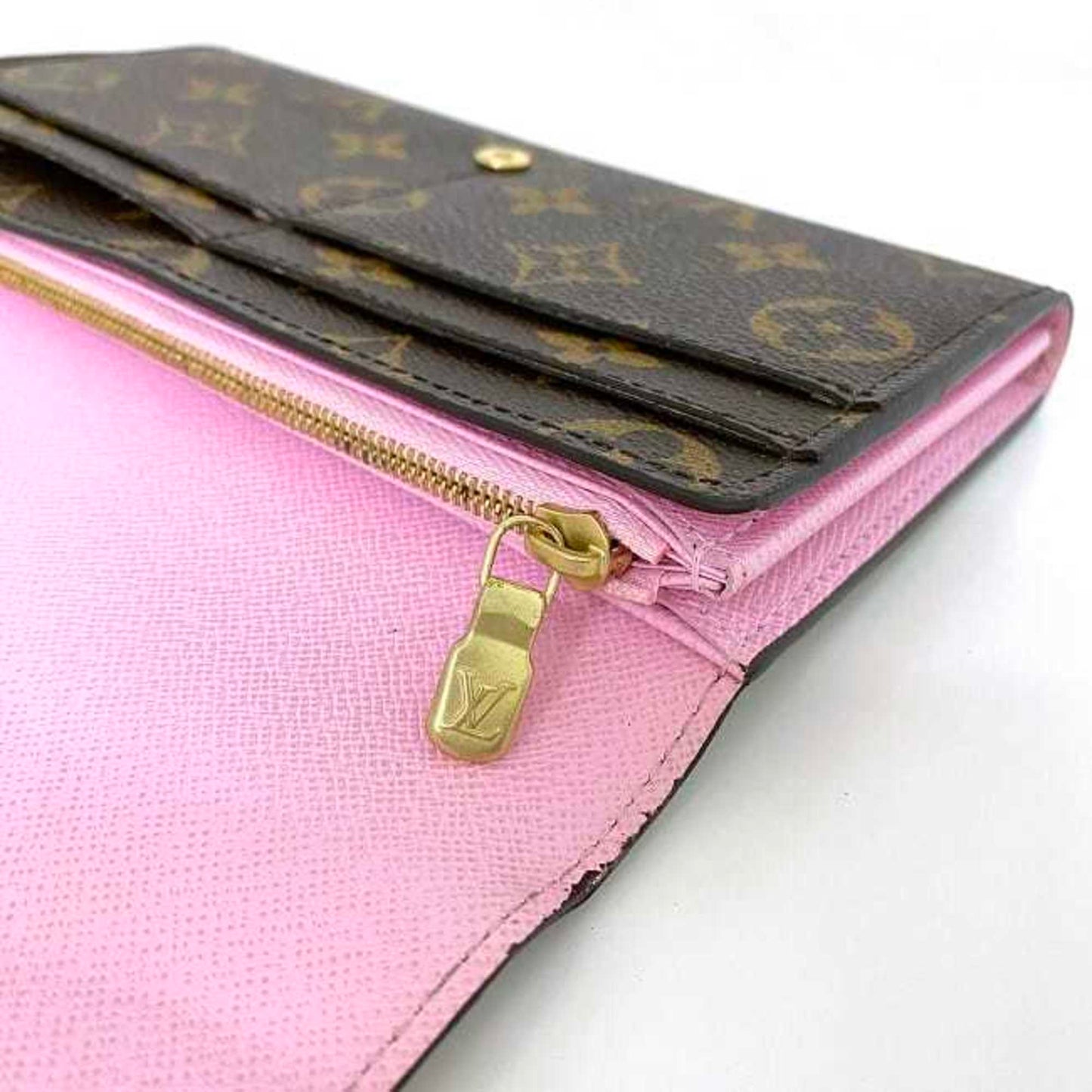 Louis Vuitton Sarah Brown Canvas Wallet Accessories