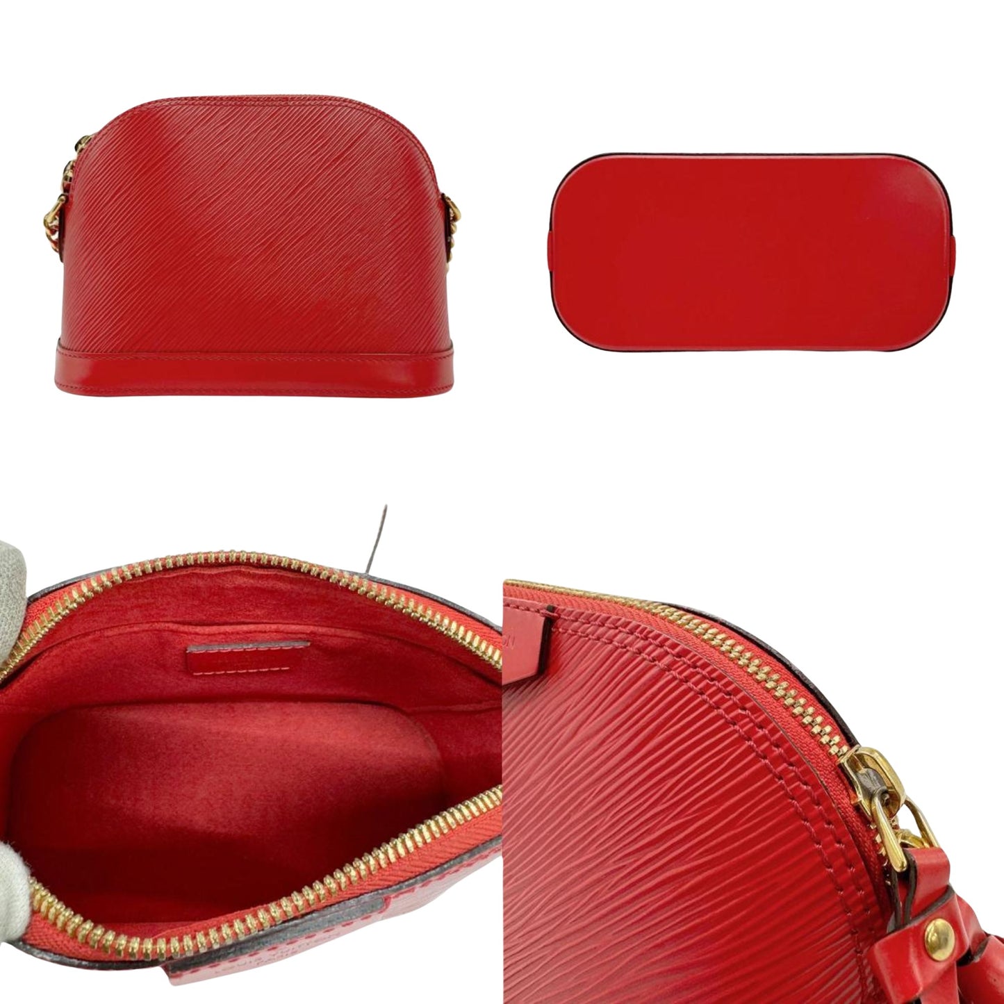 Louis Vuitton Alma Red Leather Shoulder Bag