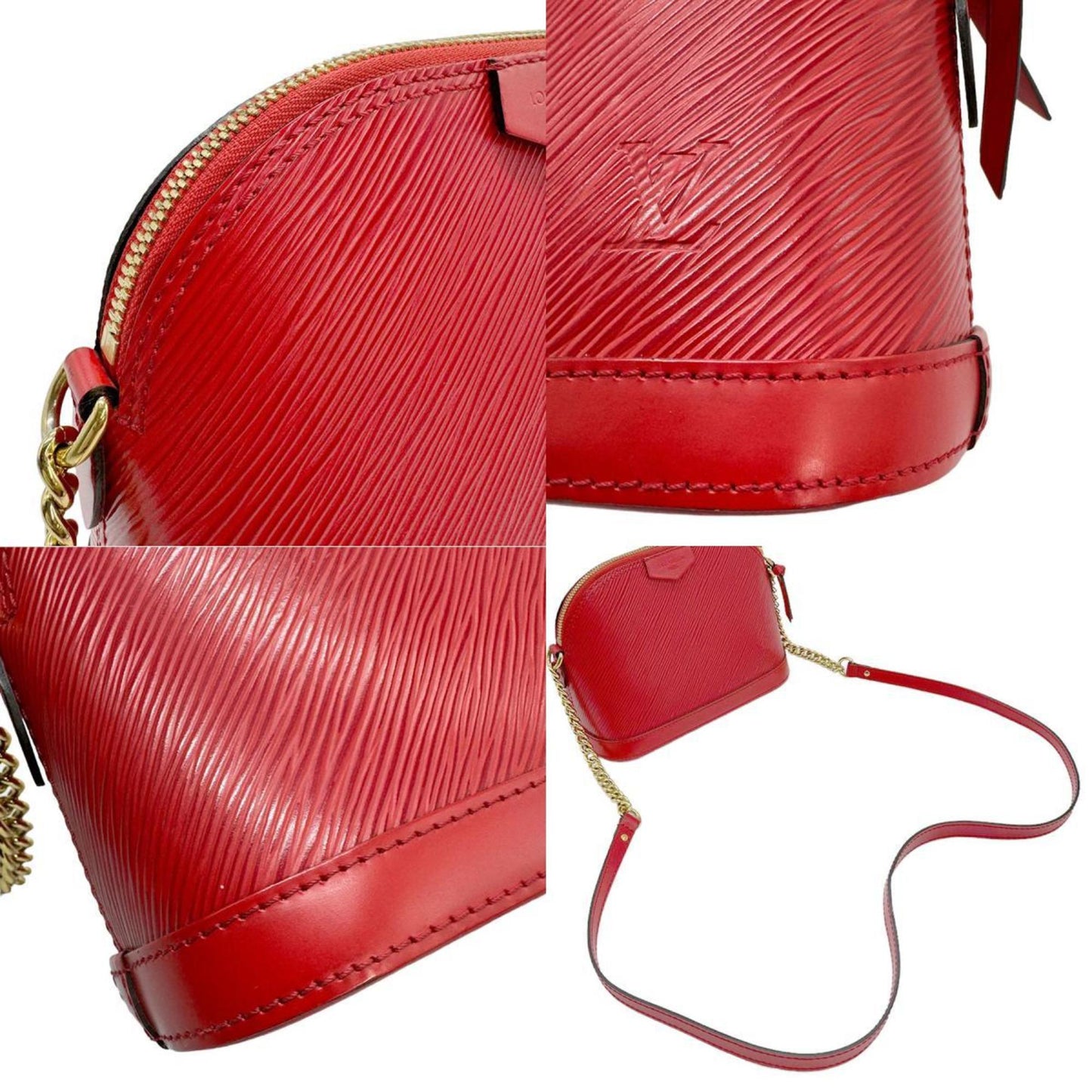 Louis Vuitton Alma Red Leather Shoulder Bag