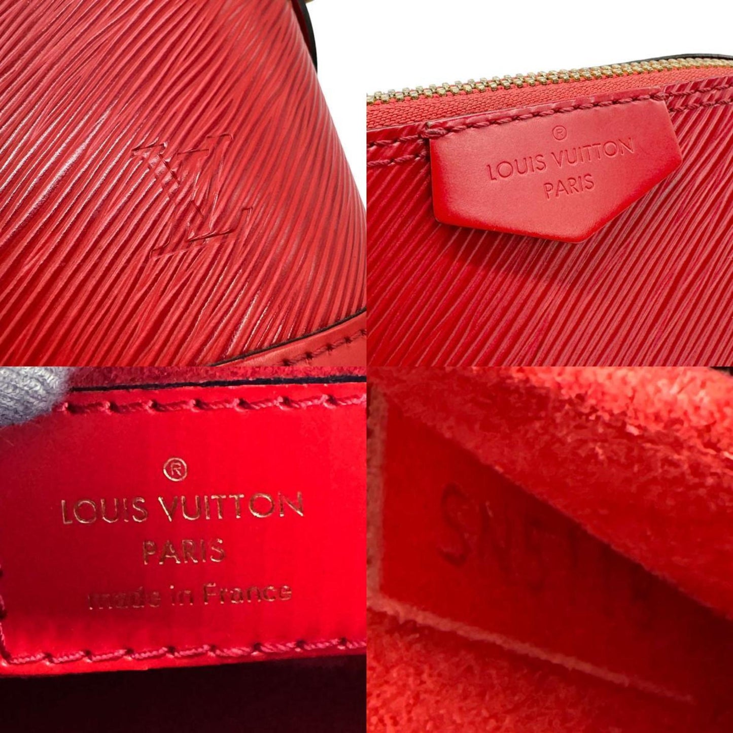 Louis Vuitton Alma Red Leather Shoulder Bag